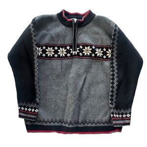 Hanna Andersson Boys Nordic Snowflake 1/4 Zip Sweater Size 130(8)